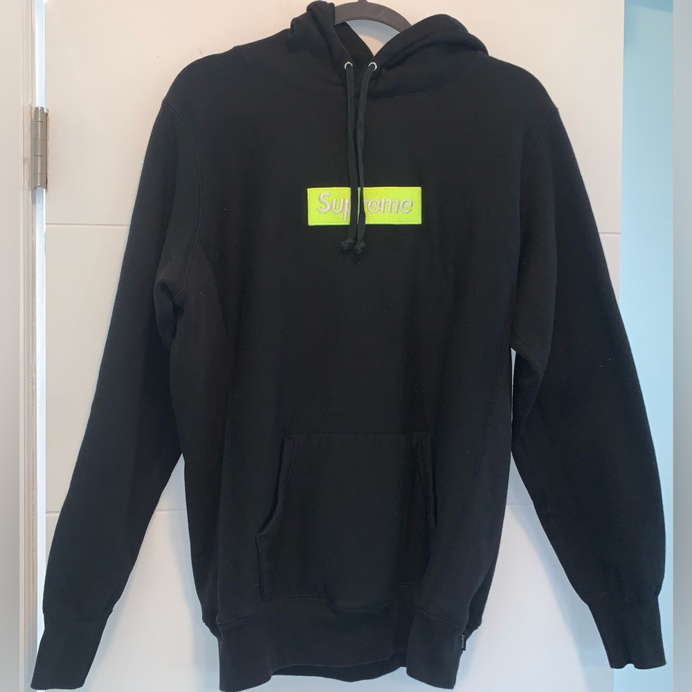 Supreme Box Logo Hoodie Lime Green Black Men’s Medium AUTHENTIC